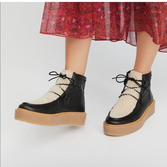 Free People | Shoes | Free People Ollie Platform Chukka Boots Leather Black  Womens 39 | Poshmark